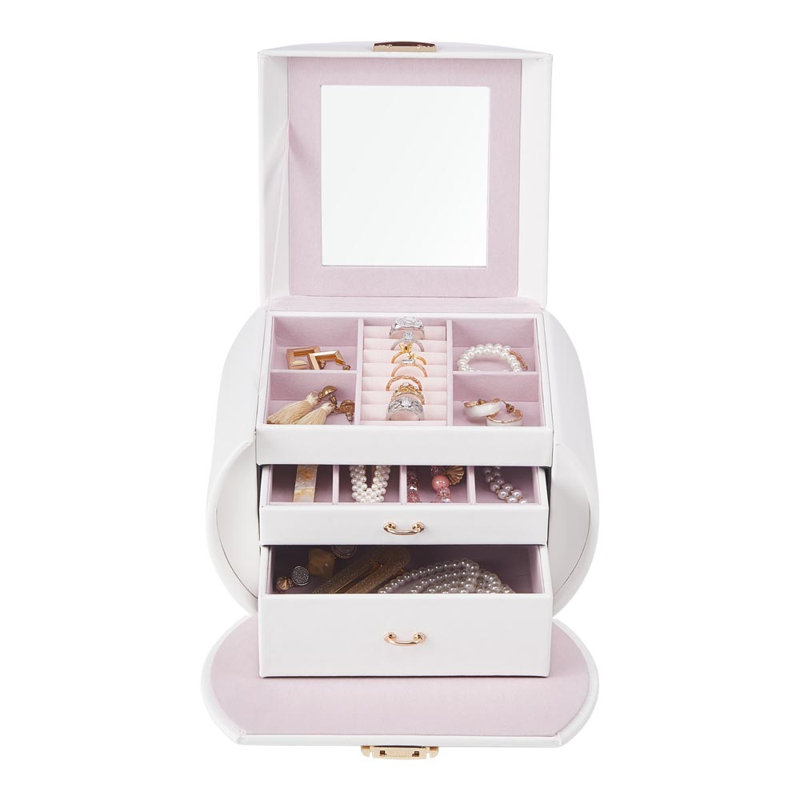 PU Leather Jewellery Box +, White