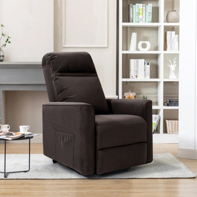 Power Lift Recliner Chair, Massage Recliner Chair with Side Pocket Chairs for Living Room -  FAIRYLAND, w5-8022-Dark brown