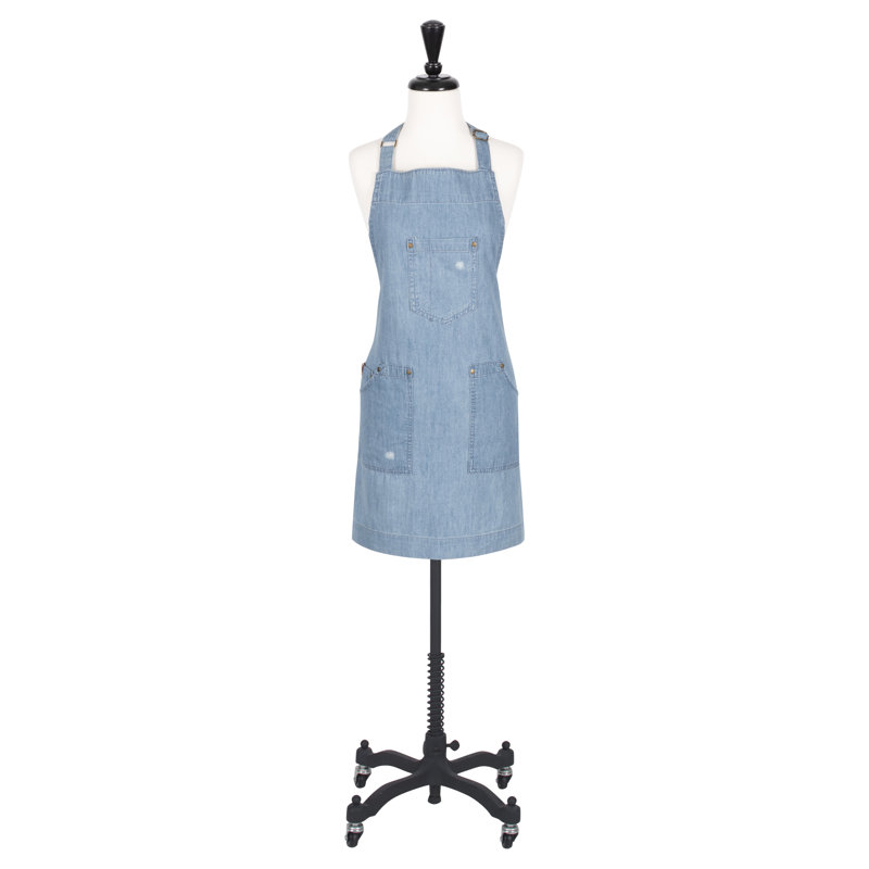 Durable Denim Adult Butcher Apron, White Durable Denim Adult Butcher Apron, White