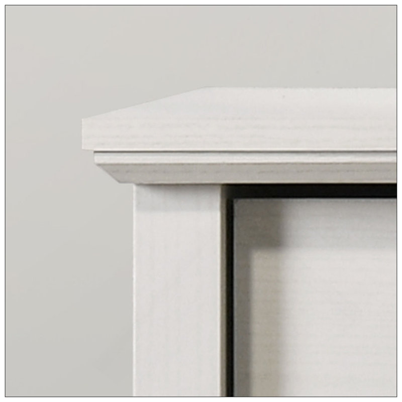 Commode blanche à 4 tiroirs avec poignées noires Elara, Blanc