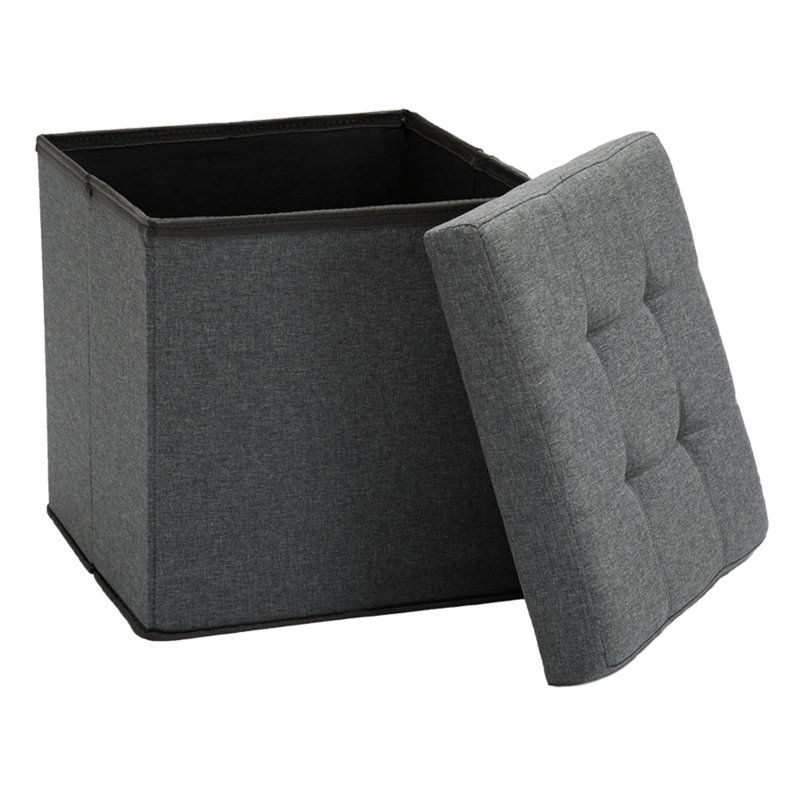 38cm Square Footstool Ottoman with Storage