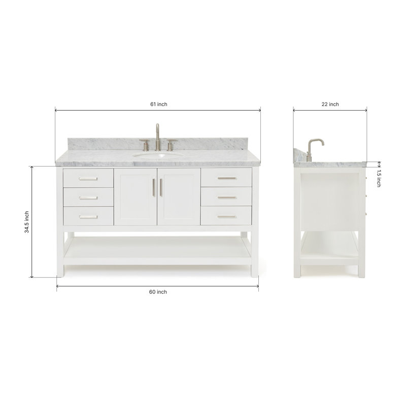 Magnolia Bath Vanity Oval Basin S061SCWOV, White