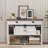 Farmhouse Console Table With Sliding Barn Doors & 2 Drawers,Rustic Entryway Table For Living Room, Hallway, Foyer,Sofa Table With Adjustable Shelf & Open Storage, Industrial Design