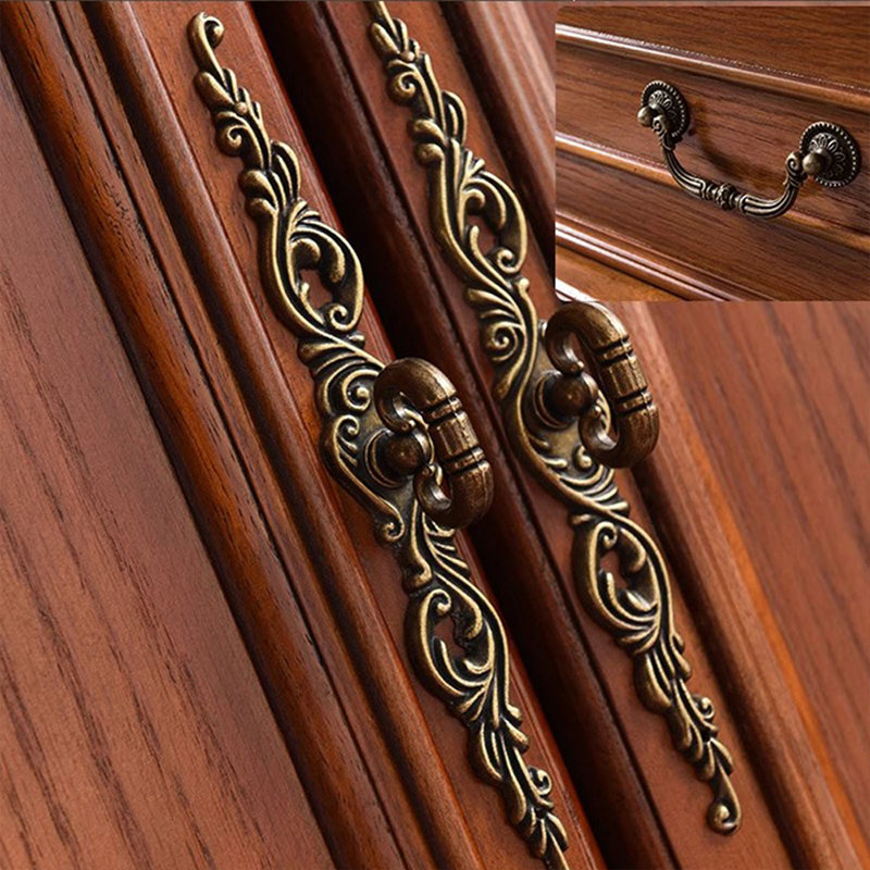 Retro Nut-Brown Solid Wood Corner Cabinet