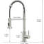 Robinet de cuisine en nickel brossé avec douchette extractible - Laiton, résistance aux fuites améliorée, fonctions de sortie d'eau multifonctionnelles-1937565028