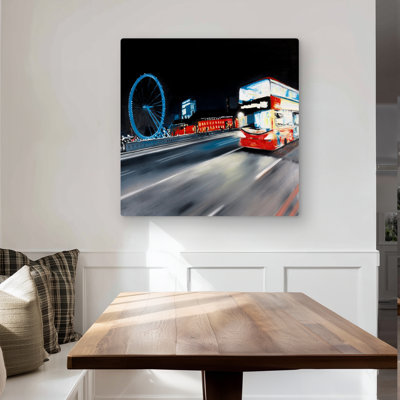 Bus travel by night - Modern Bedroom Metal Print | Home Decor