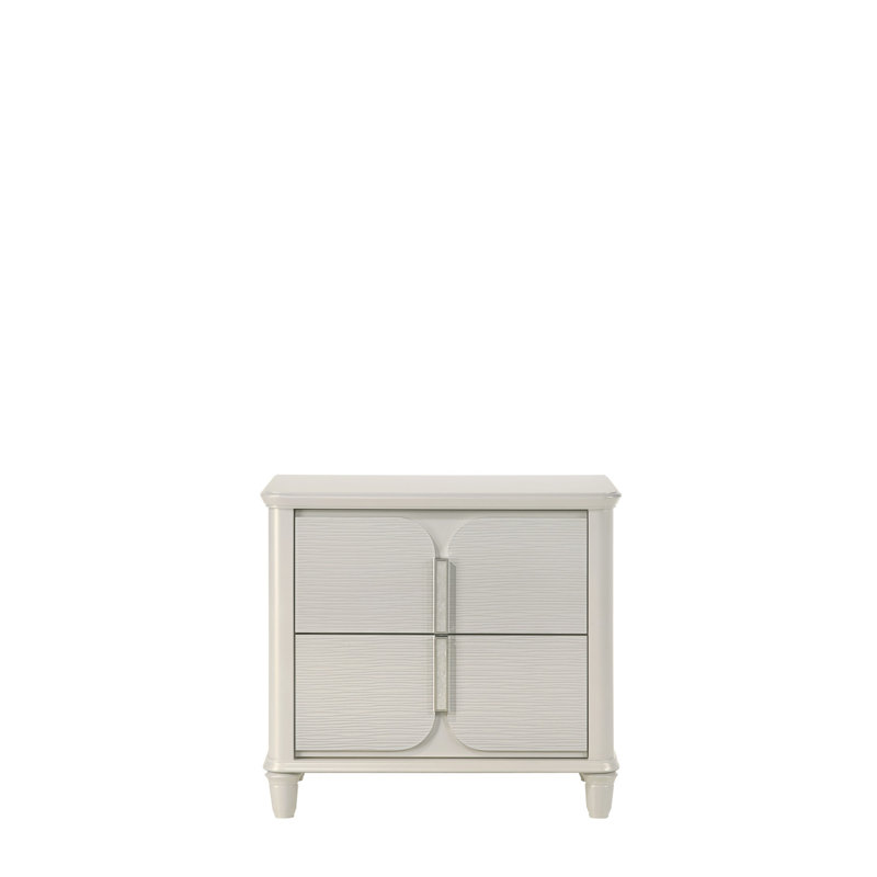Modern Acrylic Nightstand In White - Spacious Interior Storage Practical Functionality Offered