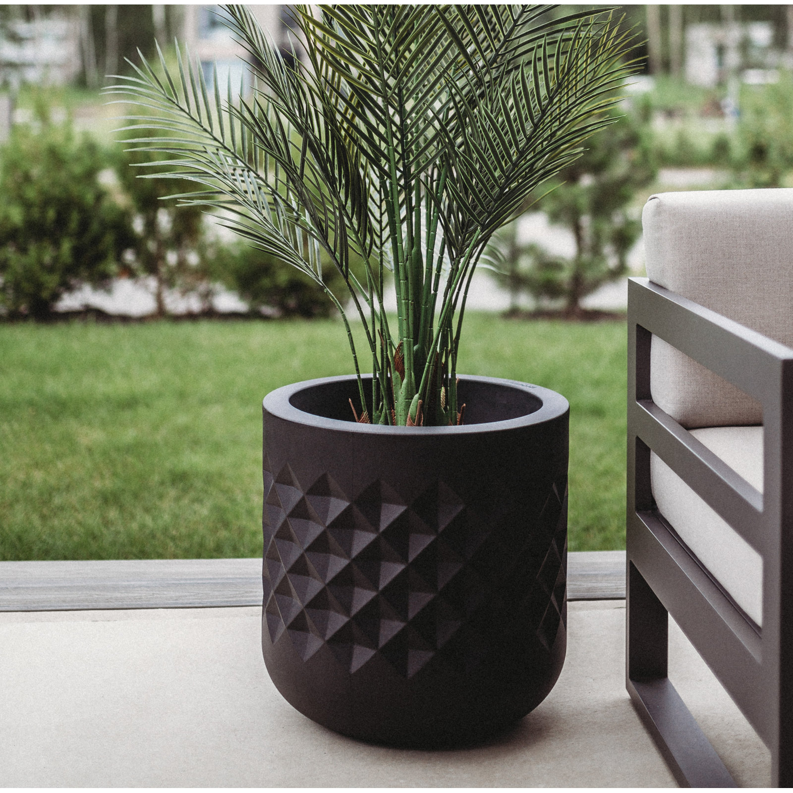 Lisle Pot Planter, 18" H x 18" W x 18" D, Black