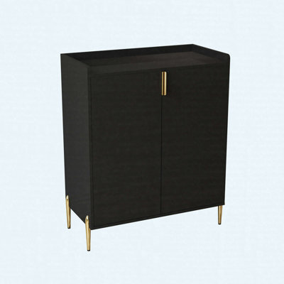 2-Door Modern Wine Bar Cabinet With Wine Rack, Adjustable Shelf, And Soft-Close Hinges – Dining Room Buffet & Liquor Cabinet
