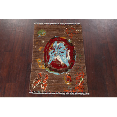 One-of-a-Kind 2'8" X 3'10" Wool Area Rug in Brown