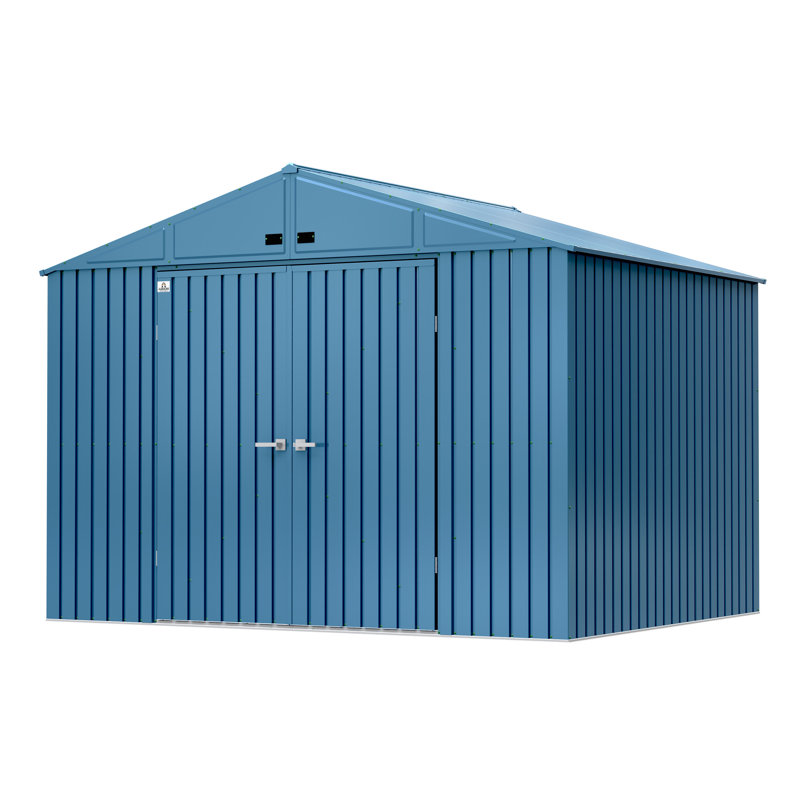 10 ft. x 8 ft. Blue Grey Galvanized Steel Storage Shed