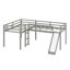 Space-Saving Designed L-Shaped Loft Bed With Ladder And Slide-795117452