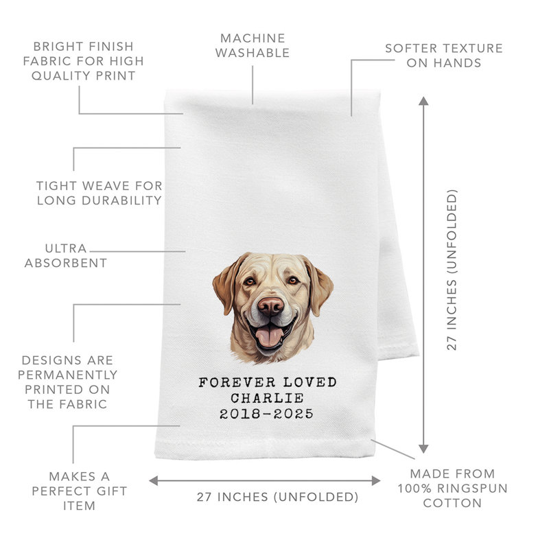 Serviette de thé sur mesure, maman, sac de farine personnalisé, cadeau pour les amoureux des chiens, grande race, Oui