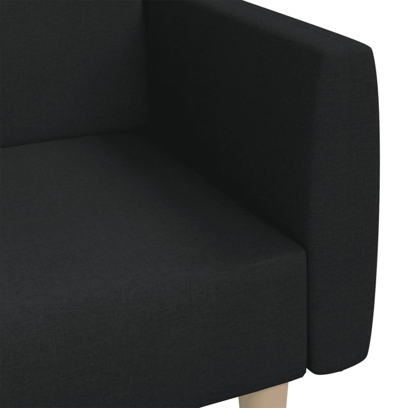 Ryze Upholstered 86.6'' Reclining Sofa, Black Fabric