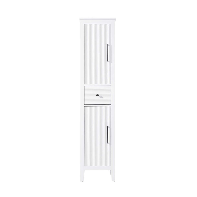 Armoire de rangement pour salle de bain 16 pouces en blanc, Blanc, H 72 po x l 16 po x P 18 po