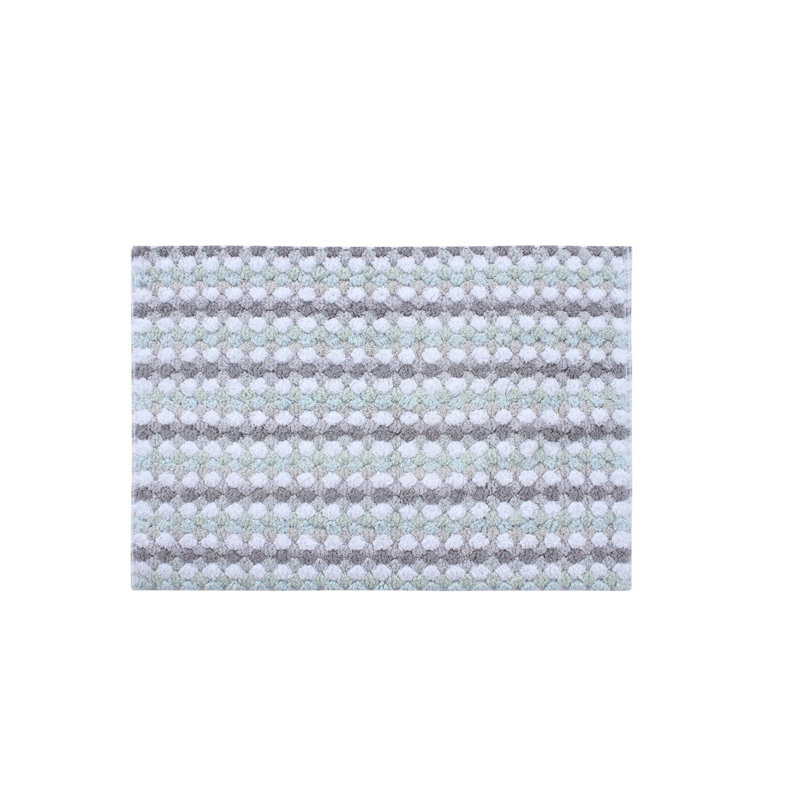 Macek 100% Cotton Bathroom Rug, Non Slip & Water Absorbent Soft Shaggy Mat, Green, 24"W x 36"L