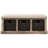 Rustic Storage Bench With 3 Removable Classic Rattan Basket , Entryway Bench With Removable Cushion (White Washed)-1885331297