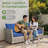 Ignatz 8 - Person No Assembly Required Patio conversation Set, Outdoor Sectional With Cushions-355869738-355869735