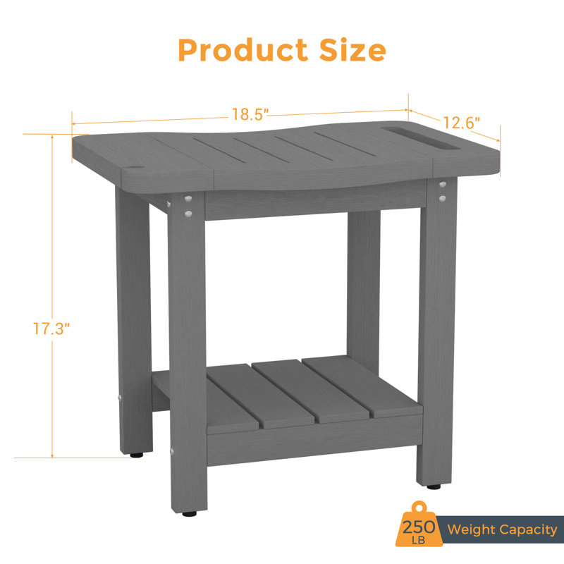 Patio HIPS Shower Benches , Gray