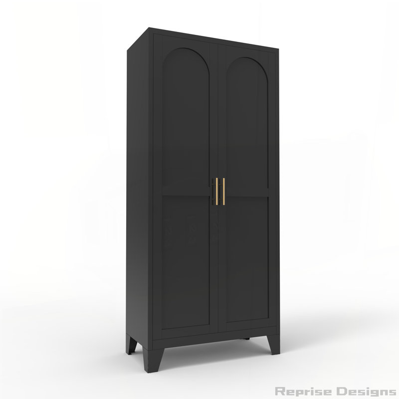 Armoire 2 portes avec serrure, H 70,87 po x l 31,5 po x P 15,7 po, Noir