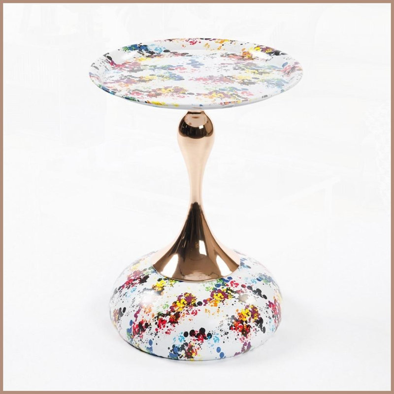 Table basse Mermaid Tail - Table d'appoint minimaliste minimaliste en métal Résistant à la rouille, Gris