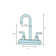 Kingston Brass Naples Two-Handle 3-Hole Deck Mount 4" Centerset Bathroom Faucet with Plastic Pop-Up