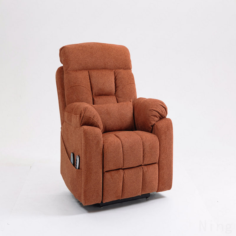 Fauteuil électrique Elderly - inclinable à 180 °, chauffage / massage, 2 poches / porte-gobelets, 4 moteurs OKIN, Rose