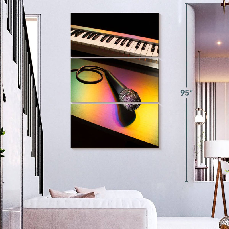 Abarca Microphone And Piano, 74" H x 48" W