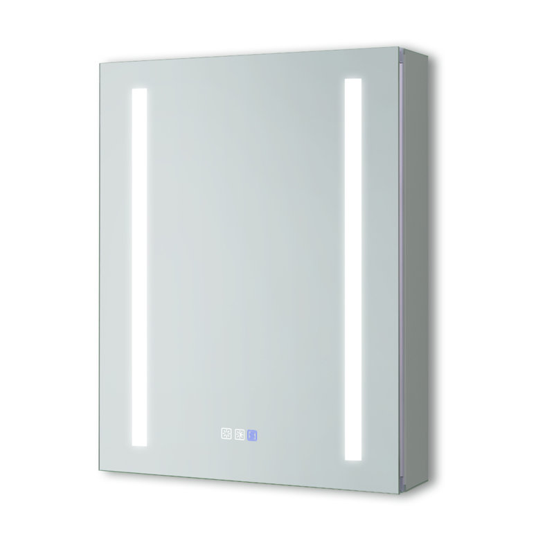 Livvi 20'' W 26'' H Frameless LED Medicine Cabinet with Mirror and 2 Adjustable Shelves, Left
