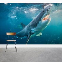 Swimming Sharks Peel And Stick Removable Wallpaper