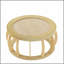 Table basse ronde ronde en bois massif de 35,43 po avec pieds courbés et table d'appoint Boho pour salle à manger, cuisine et salon, naturel-545540626