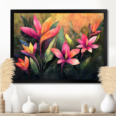 «Vintage Birds Of Paradise Tropical Symphony I», art mural oiseaux du paradis