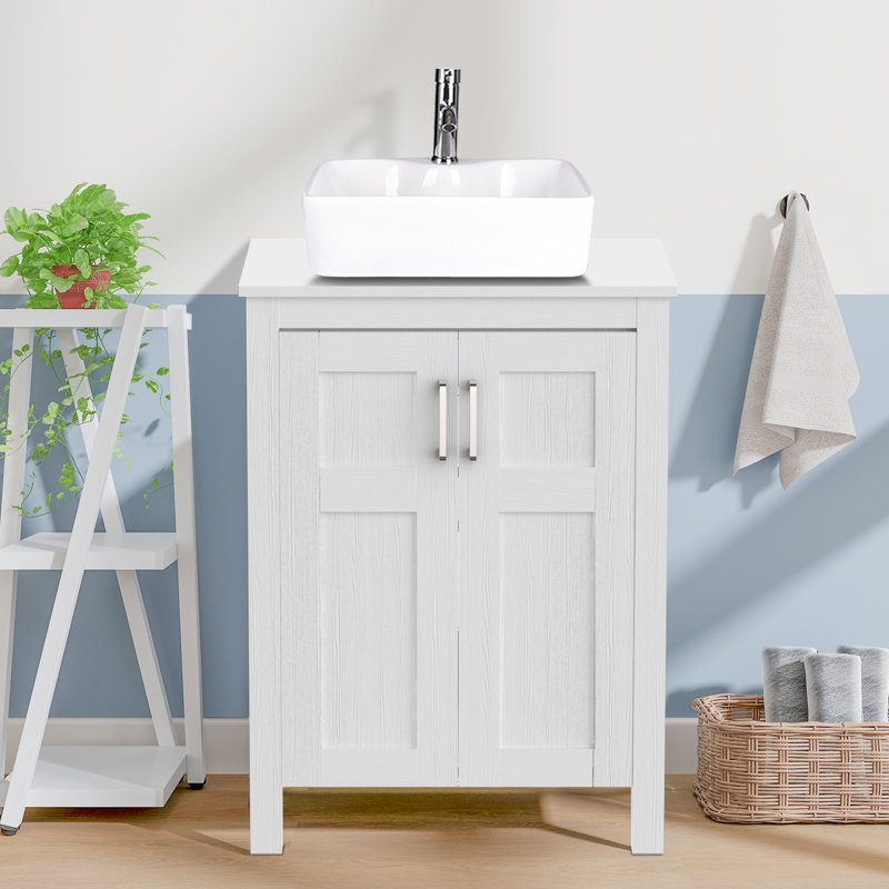Nicklos 24'' Single Bathroom Vanity with Manufactured Wood Top