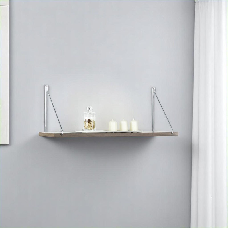 Tablette murale flottante 28 pouces avec rangement flottant, style minimaliste moderne, bois massif blanc éclatant