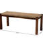 Banc d'appoint de style Mid-Century avec siège en algue tissée rectangulaire, pieds droits et structure minimaliste, fabriqué en bois, brun, 18,02 po de hauteur, 42,6 po de largeur, 16,26 po de profondeur, 16,38 lb