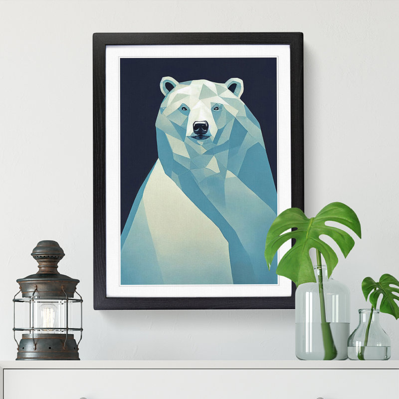 FRM-V0523-1884X Polar Bear Contemporary Vol.1 - Picture Frame Print, 64cm H x 46cm W x 2cm D, Oak
