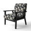 Chaise d'appoint florale Cobalt-6885476