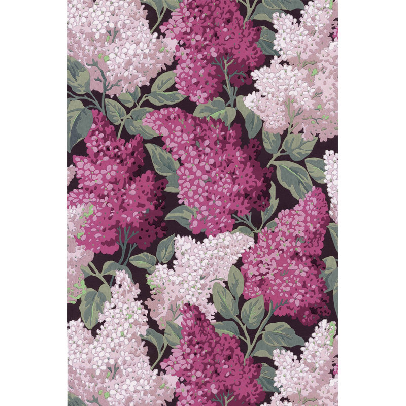 Hydrangea Flower Patterned Multi-Colored Woven Base Digital Print Rug, Runner 2'7" x 9'10"