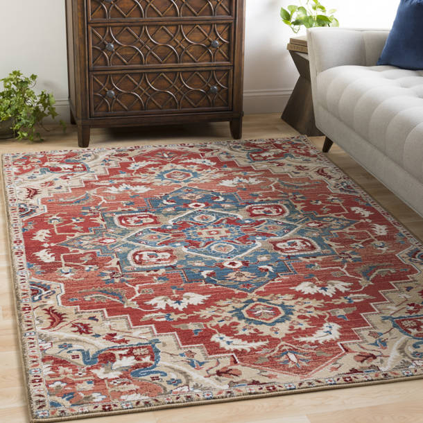 Lark Manor Dimmitt Performance Light Brown/Cream Rug & Reviews | Wayfair
