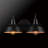3-Piece Matte Black Bathroom Set with 15.5" 2-Light Vanity Light