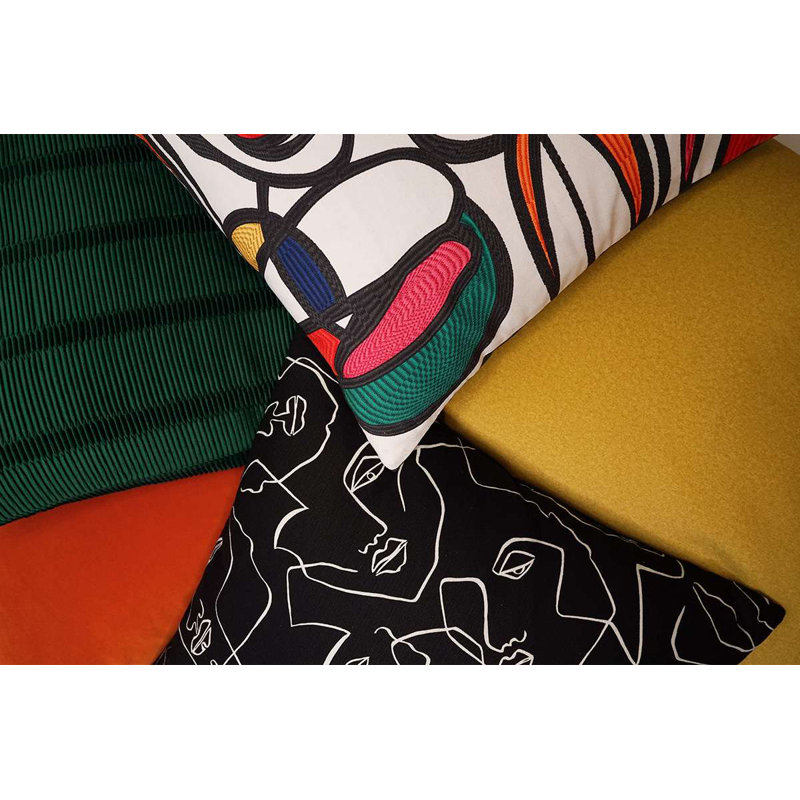 Coussin décoratif Face Up, Noir, Carré 24 po