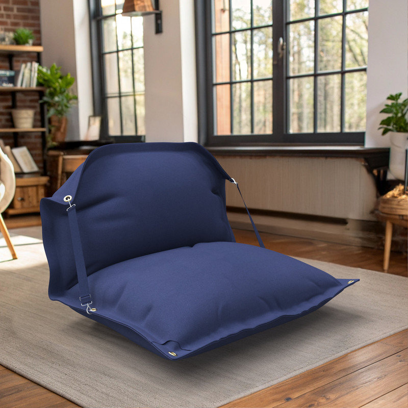 Outdoor Bean Bag Chair Lounger Cover (Bag Only), Navy Blue, 30.5cm H x 149.9cm W x 200.7cm D