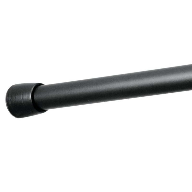 Medium Matte Black Adjustable Tension Curtain Rod