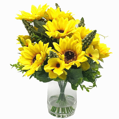 Silk Sunflower Arrangement in Vase