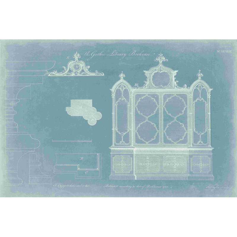 " Gothic Library Bookcase " by Thomas Chippendale, 8" H x 12" W