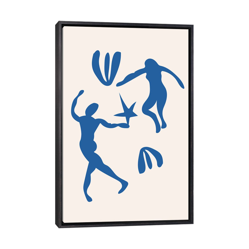 Dancing Dance-impression d’art graphique « Blue People », Pas de tapis, H 26 po x l 18 po x 1,5 po