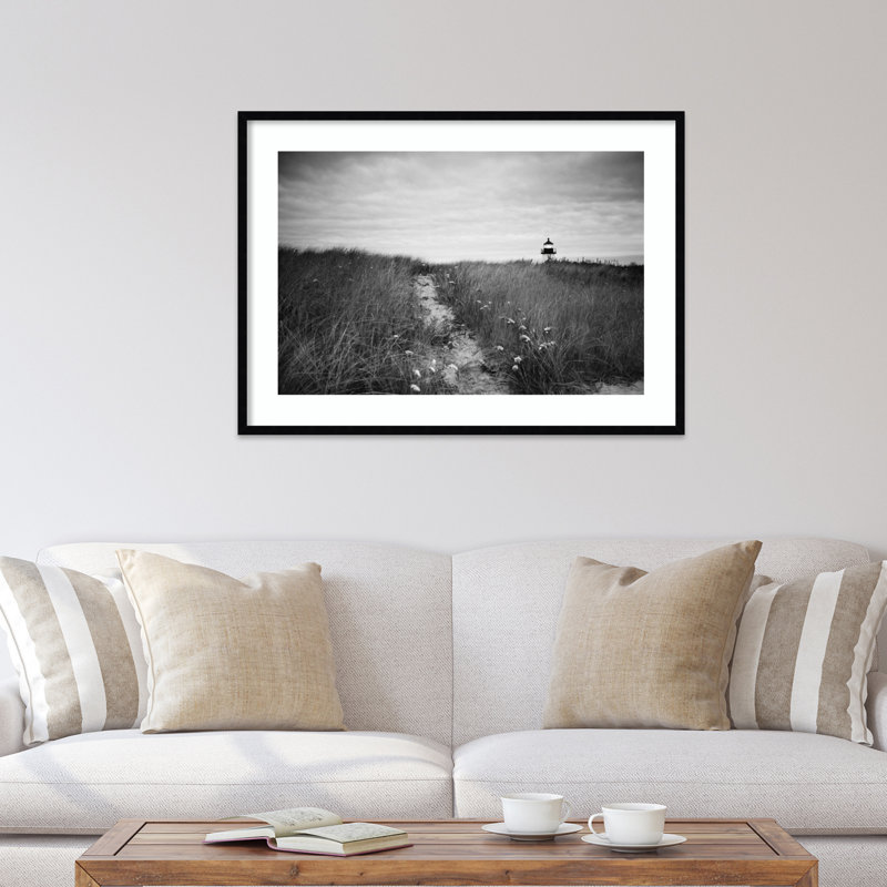 Nantucket Lighthouse by Aledanda, 12.87" H x 17.25" W x 0.875" D, Black Framed