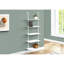 Rangement à 5 niveaux en métal blanc chic pour le salon