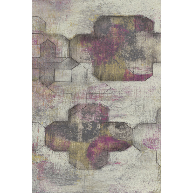 Raspberry Quatrefoil II, 46cm H x 30cm W
