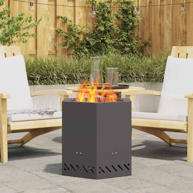 Modern Smokeless Fire Pit, 51cm H x 48cm W x 48cm D, Black